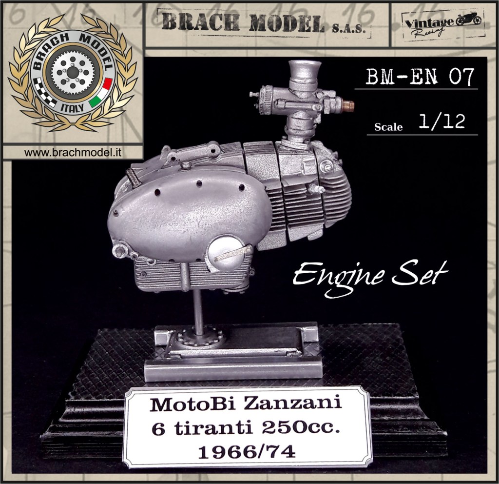 Engine Set MotoBi Zanzani 6 tiranti 250cc. 1966/74
